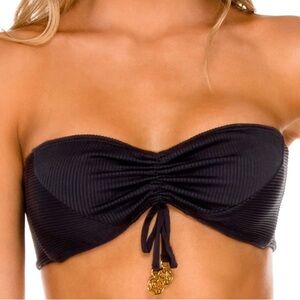 Luli Fama Triana Drawstring Bandeau Top Size XS
